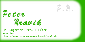 peter mravik business card